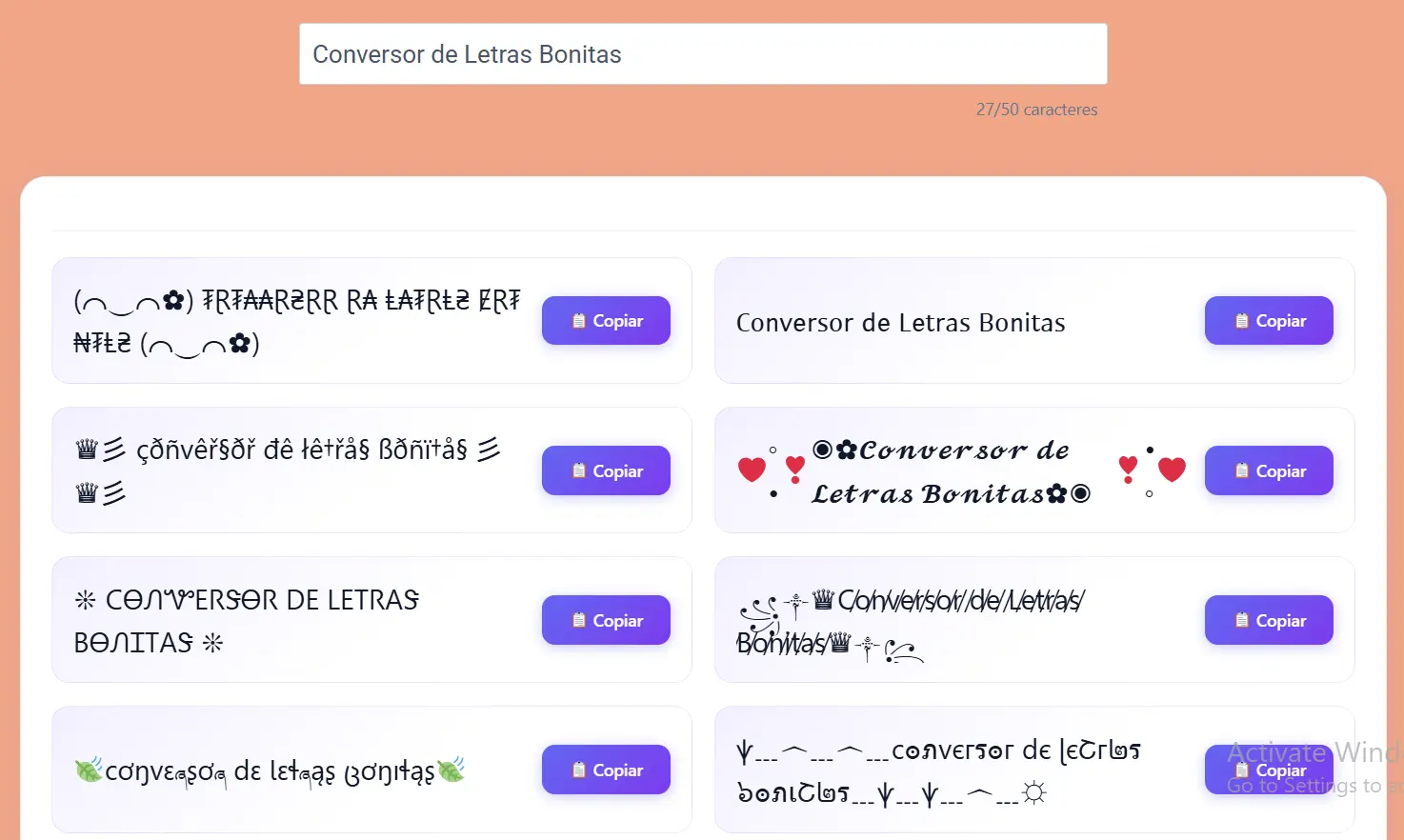 Conversor de Letras Bonitas