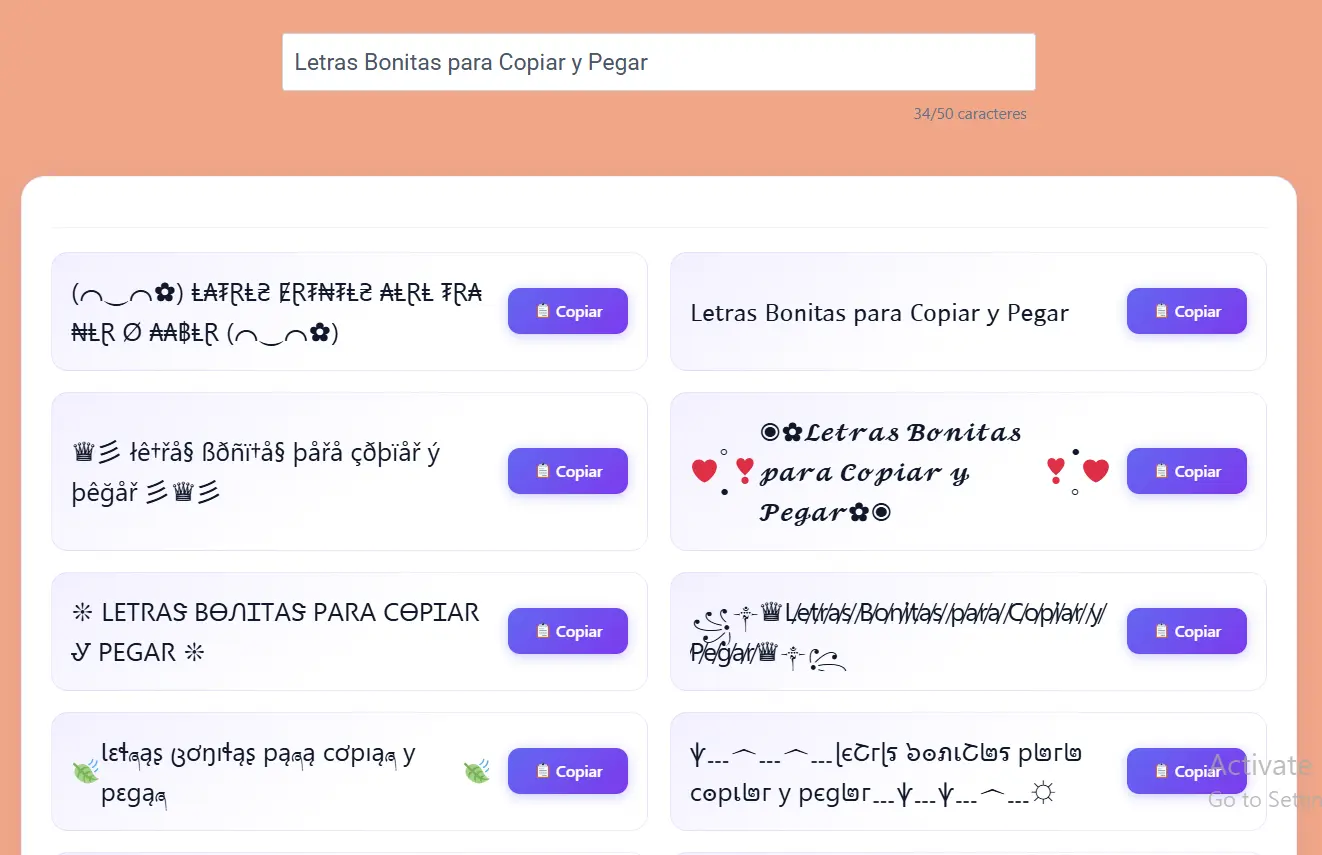 Letras Bonitas para Copiar y Pegar