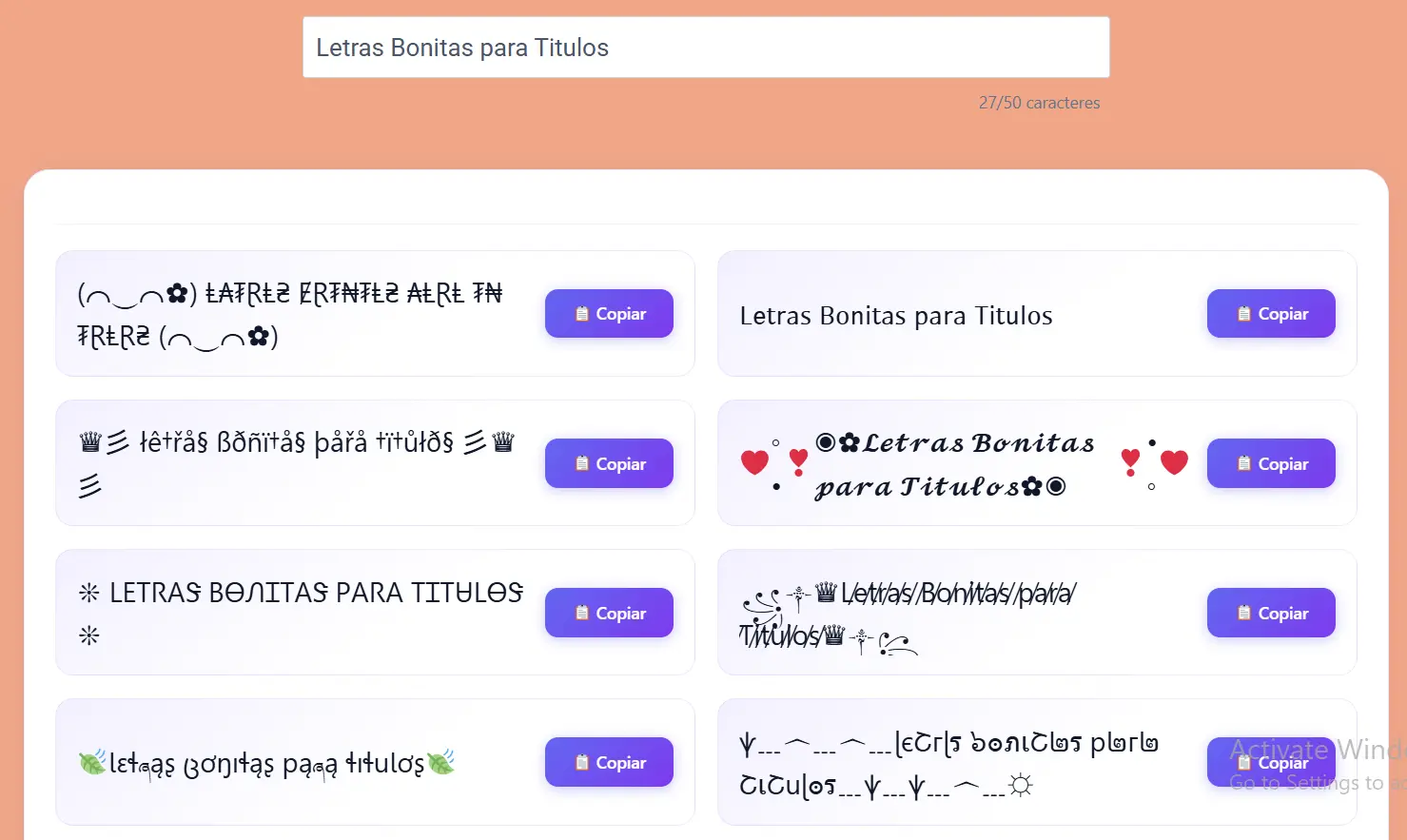 Letras bonitas para titulos