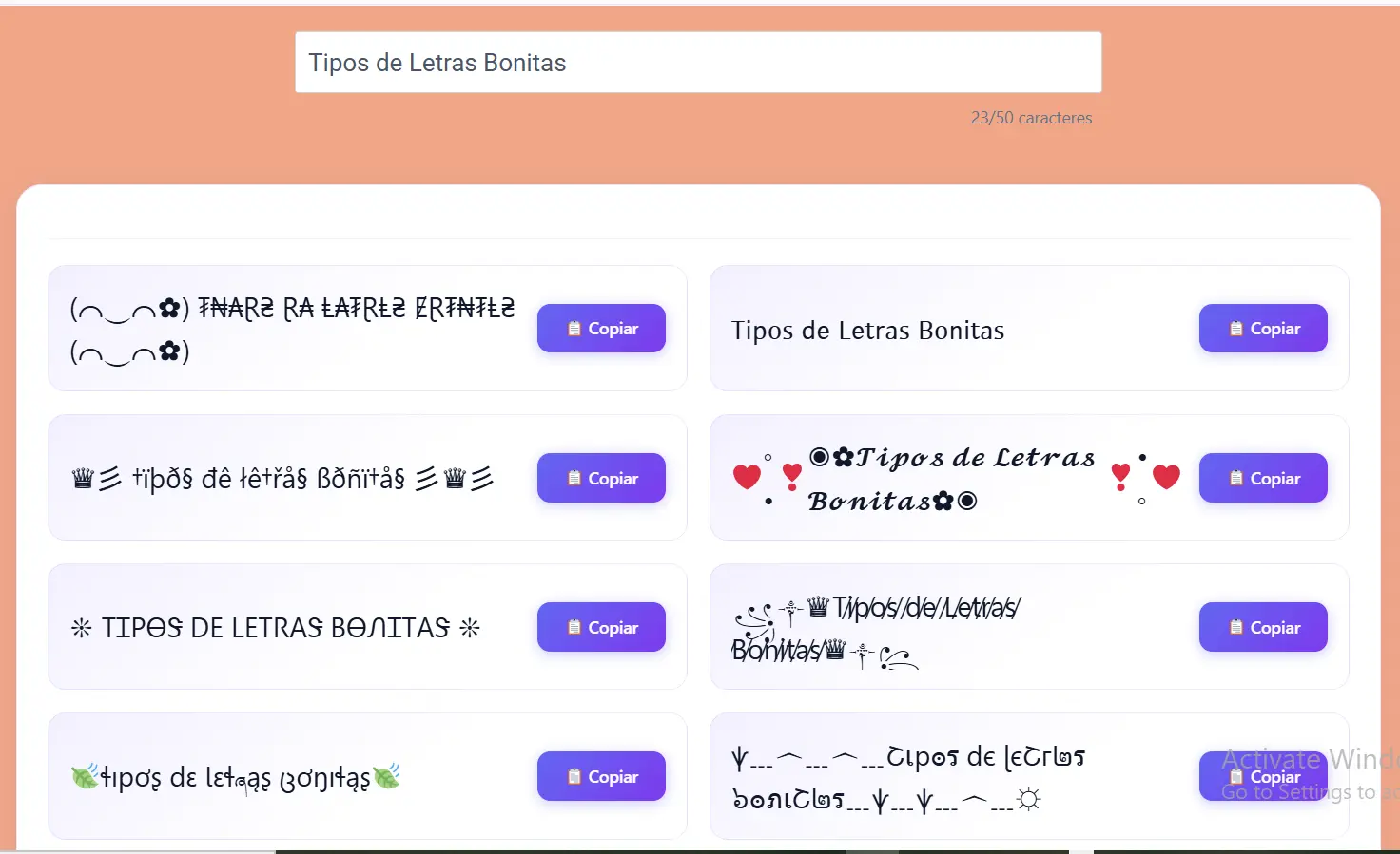 Tipos de Letras Bonitas