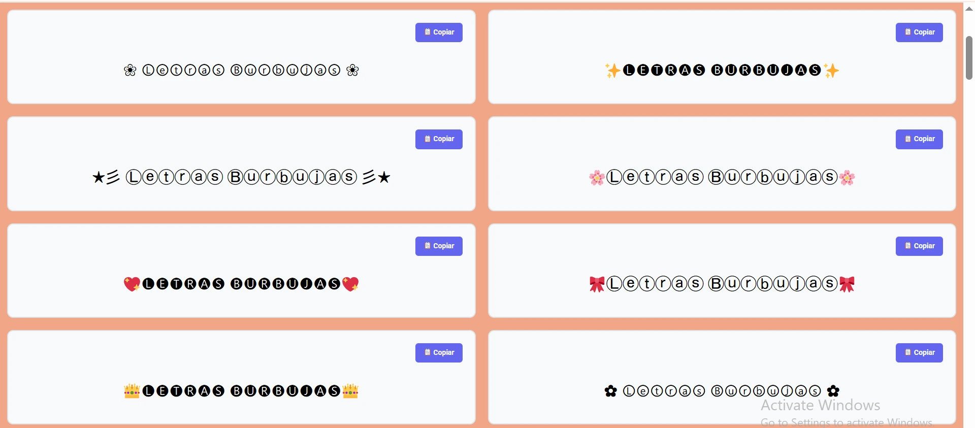 letras burbujas