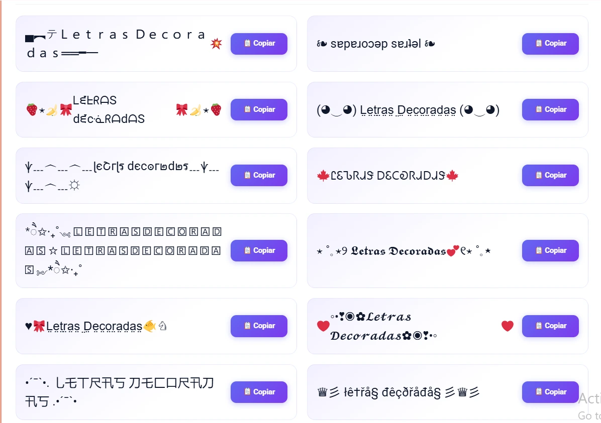 Letras Decoradas: Conversor Online para Copiar y Pegar 1 Letras Decoradas