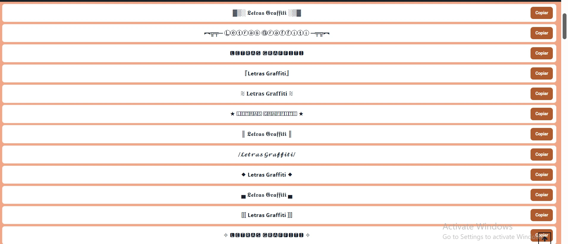 Letras Graffiti para Copiar y Pegar: Generador Online 1 letras graffiti