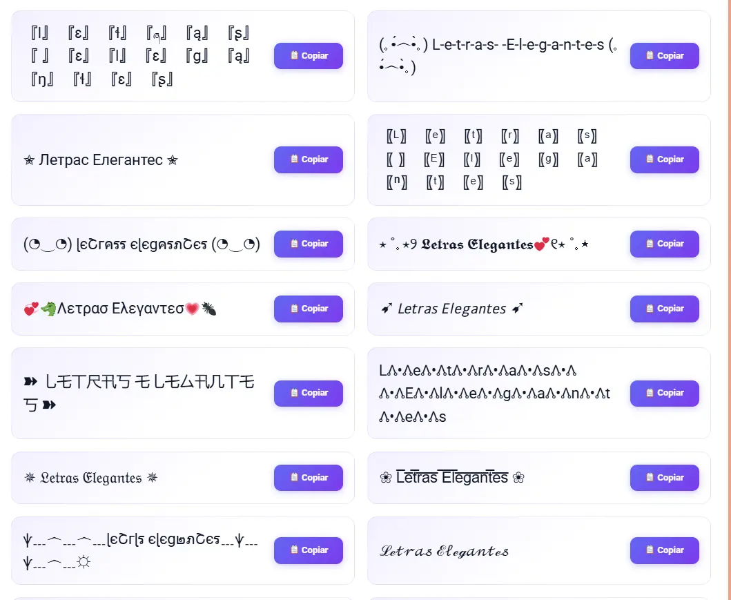 letras elegantes